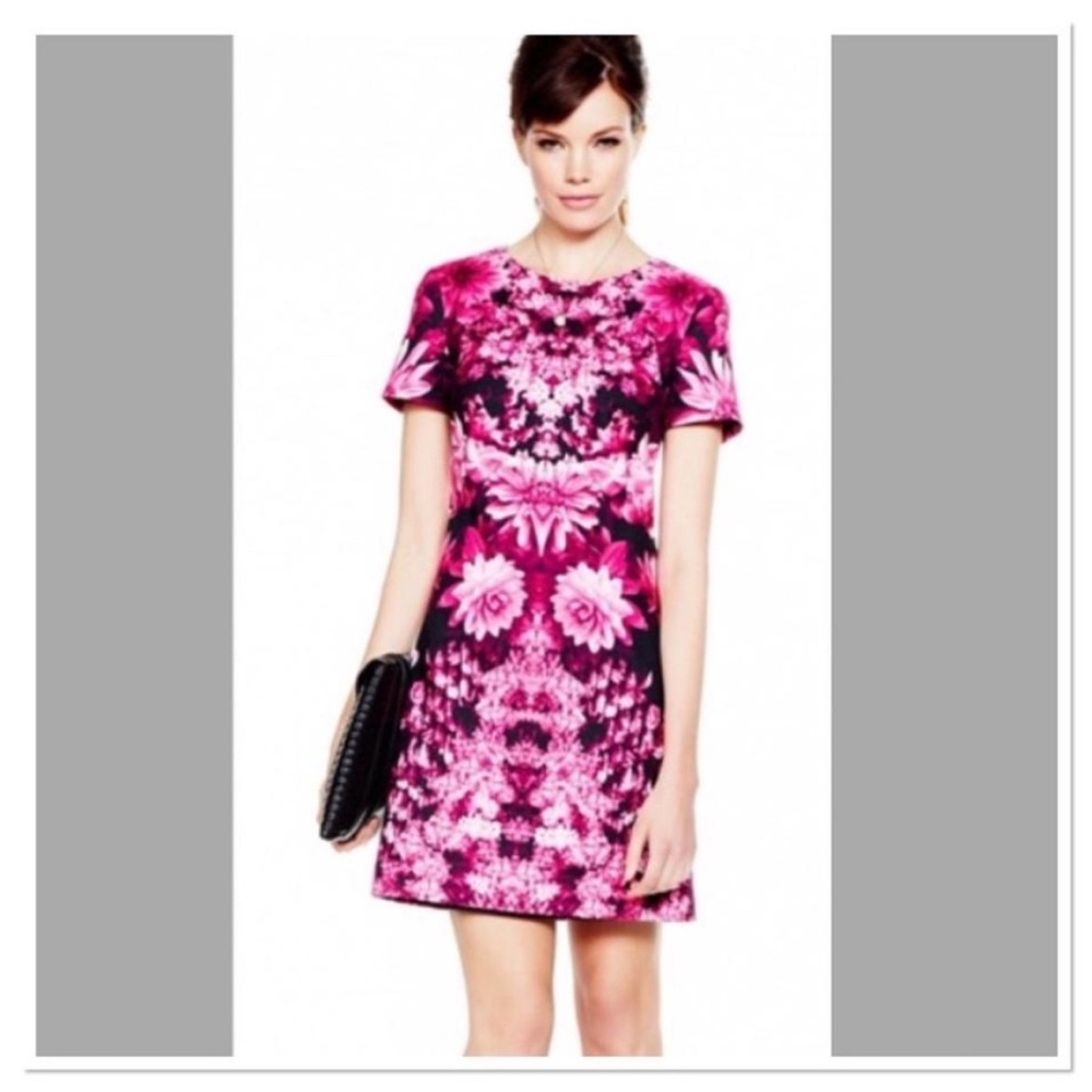 MICHAEL MICHAEL KORS geometric floral print pink cocktail dress size 10 wedding